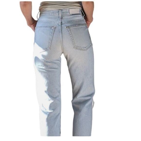 Re/Done Double Yoke Classic High Rise Straight Leg Denim Jean size 29 NWT - Picture 13 of 14